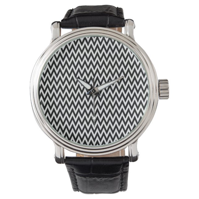 Montre Design Chevron Black Elegant (devant)