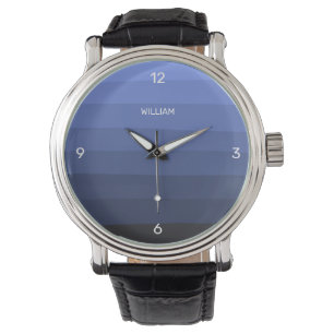 Montre Design contemporain Blue Wavy Personnaliser