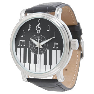 Montre Design contemporain en noir et blanc
