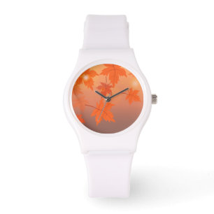 Montre Design d'automne avec feuilles d'érable et effet b