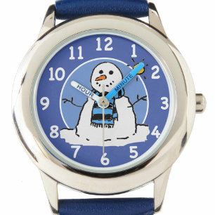 Montre Design de Snowman d'hiver pour enfants.