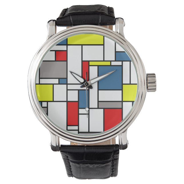 Montre Design de style mondrien (devant)