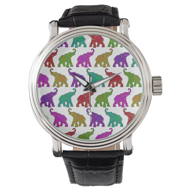 Montre Design de tuiles motifs Elephant Walk (devant)
