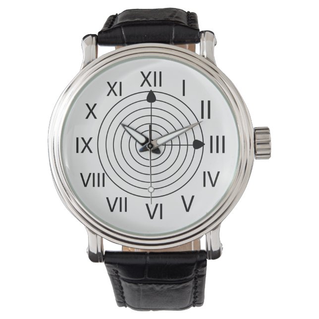 Montre Design d'horloge romaine noir et blanc (devant)