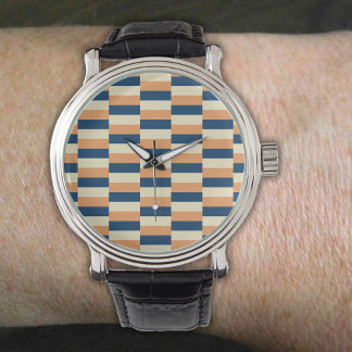 Montre Design in three colors (blue, yellow, terracotta)
