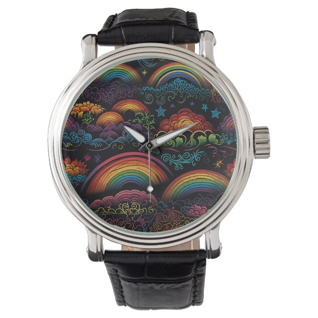 Montre Design LGBYQ arc-en-ciel (devant)