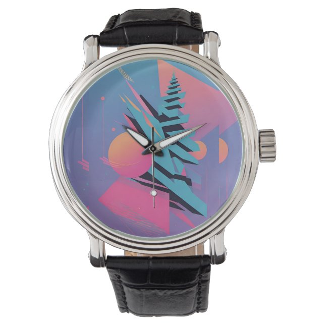 Montre Design Memphis du milieu du siècle - Ken Gage Art (devant)