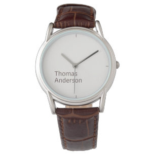 Montre Design minimaliste de texte élégant en blanc