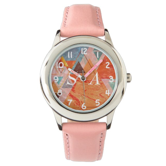 Montre Design triangle moderne - géométrie artistique (devant)