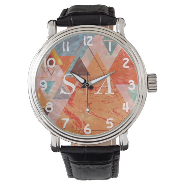 Montre Design triangle moderne - géométrie artistique (devant)