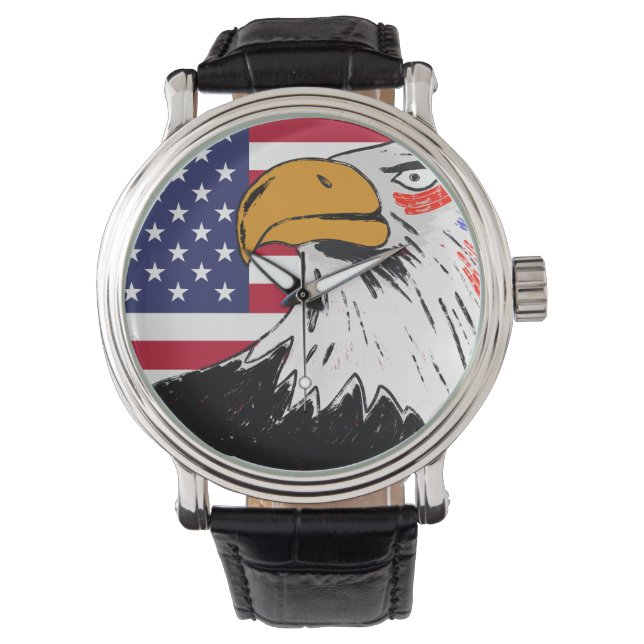 Montre Dessin américain d'un aigle (devant)