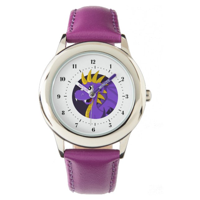 Montre Dessin animé de dragon violet (devant)