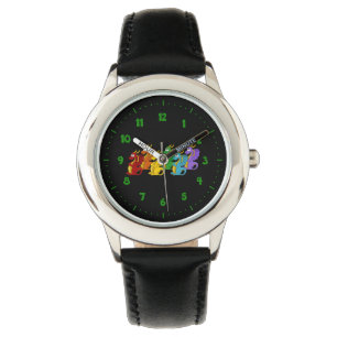 Montre Dessin animé de dragons colorés arc-en-ciel