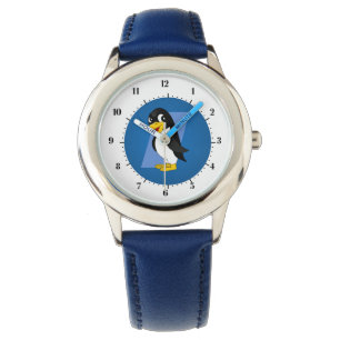 Montre Dessin animé de pingouin mignon - bleu