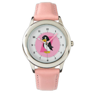 Montre Dessin animé de pingouin mignon - rose