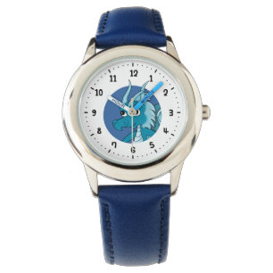 Montre dessin animé dragon bleu