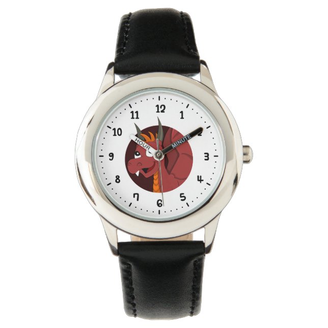 Montre dessin animé dragon rouge (devant)