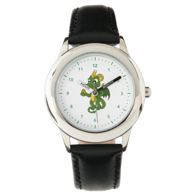 Montre dessin animé dragon vert (devant)