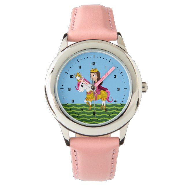 Montre Dessin animé princesse et poney (devant)