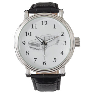 Montre Dessin au crayon noir et blanc de challengeur de