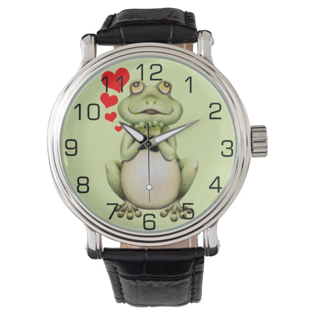 Montre Dessin d'amour de grenouille (devant)