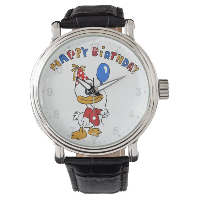 Montre Dessin d'anniversaire de canard | choisir la coule (devant)