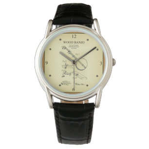 Montre Dessin de brevet ~ Wallace B. Wood Banjo ~