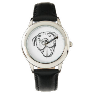 Montre dessin de bulle simple amoureux de les chiens noir