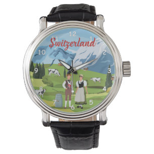 Montre Dessin de dessin de Suisse mignon et coloré