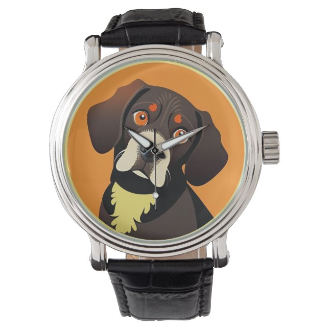Montre Dessin de dessin mignon d'un chiot (devant)