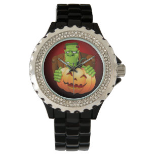 Montre Dessin de Frankenstein Monster avec Citrouille