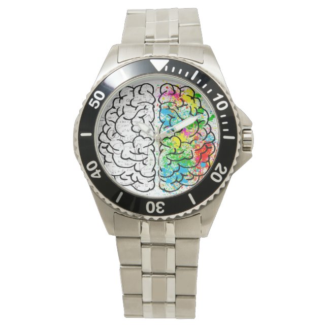 Montre Dessin d'idée de psychologie cérébrale (devant)