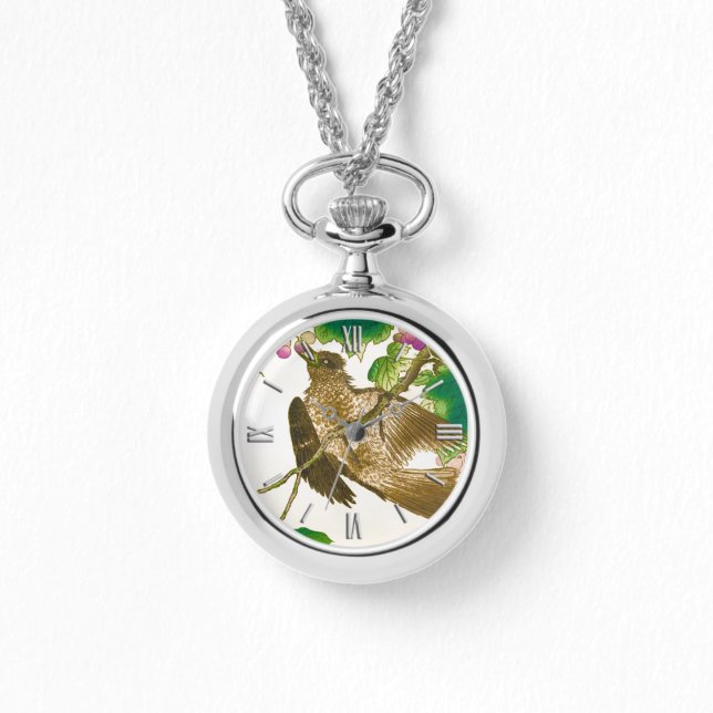 Montre Dessin japonais de Jay sur une vigne de raisin (Recto)