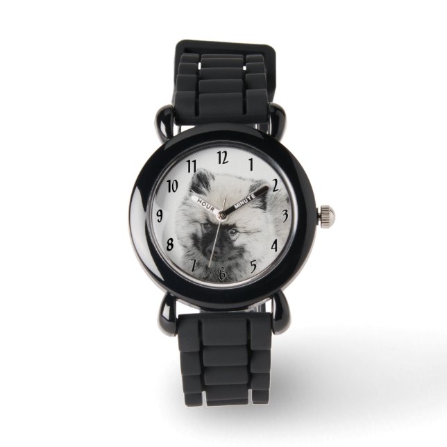 Montre Dessin Keeshond Chiot - Joli dessin original Chien (Recto)