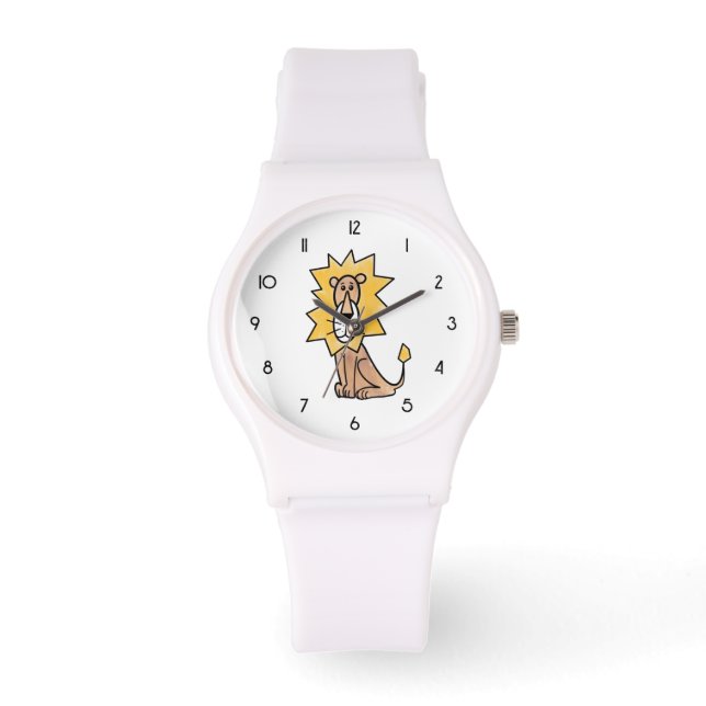 Montre dessin mignon lion enfants retro safari jungle ani (Recto)