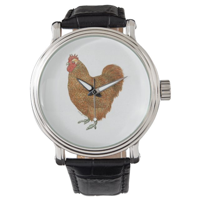 Montre Dessin original à l'encre et au stylo d'un poulet (devant)