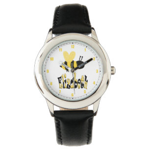 Montre Dessin personnalisé unique Bumblebee Doodle