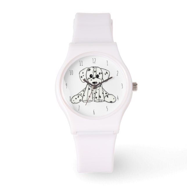 Montre Dessin simple de contour de chien en peluche dalma (Recto)