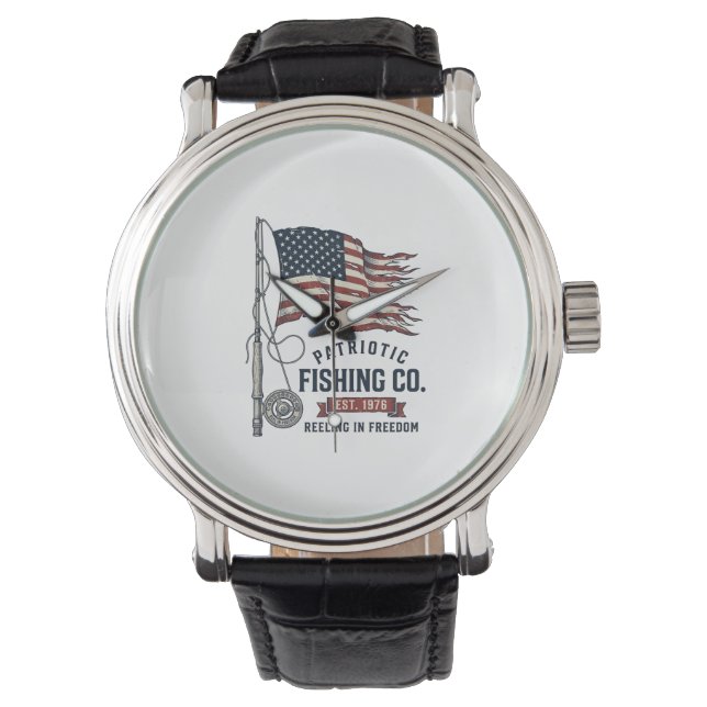 Montre Dessin vectoriel de drapeau de pêche patriotique v (devant)