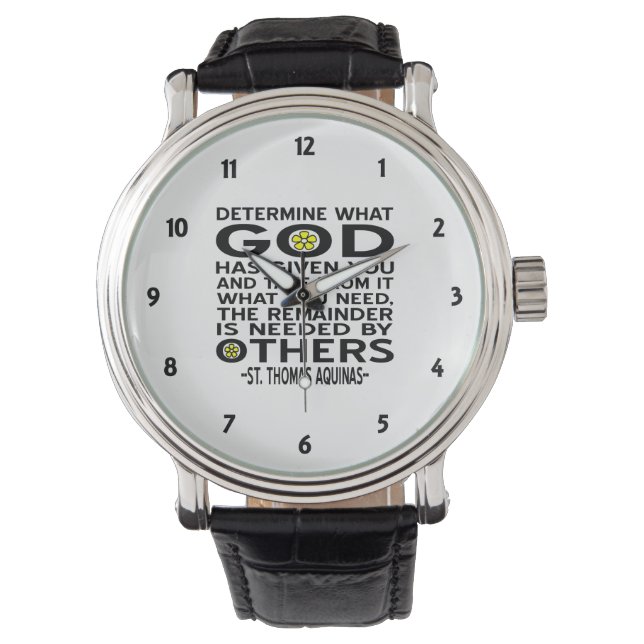Montre Déterminez ce que Dieu vous a donné Citation Aquin (devant)