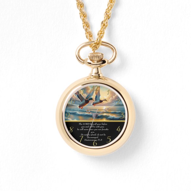 Montre Deutéronome croix de la foi chrétienne avec canard (Recto)