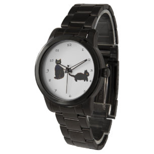 Montre Deux chats noirs