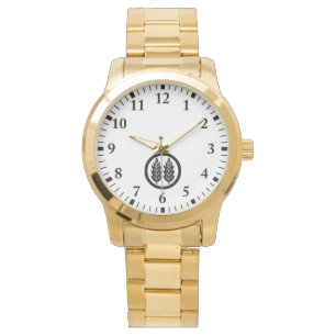Montre Deux feuilles sacrés parallèles en cercle