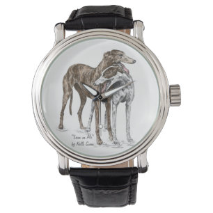 Montre Deux Greyhound Friends Dog Art