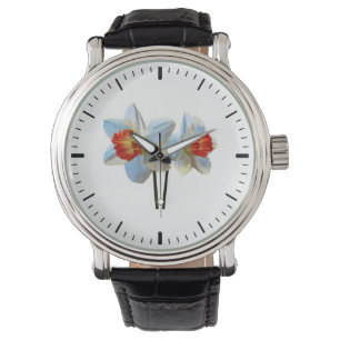 Montre Deux jonquilles blanches et orange