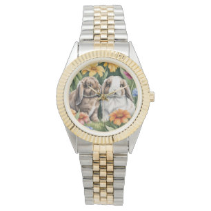Montre Deux lapins de lapin de lapin de petite lop