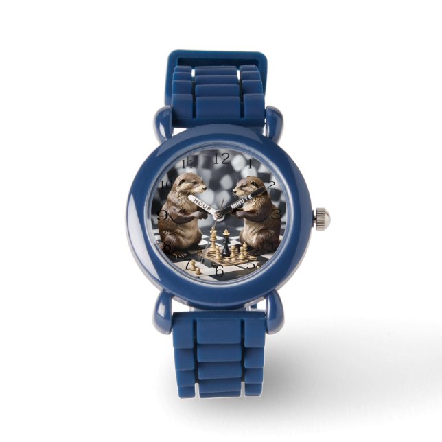 Montre Deux Otters Jouant Aux Échecs, (Recto)