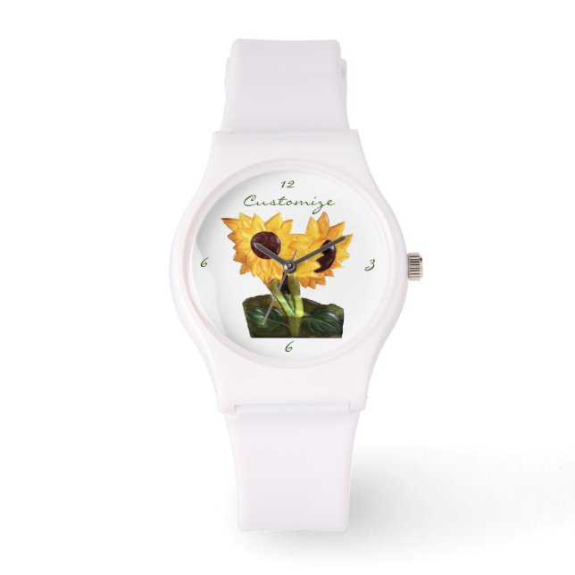 Montre Deux plantes de tournesol en pot Thunder_Cove (Recto)