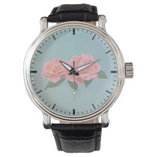 Montre Deux Roses Roses Roses Roses Roses Délicates
