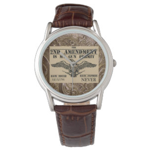 MONTRE DEUXIÈME AMENDEMENT PERMIS D'ARMES À FEU 2 WATT